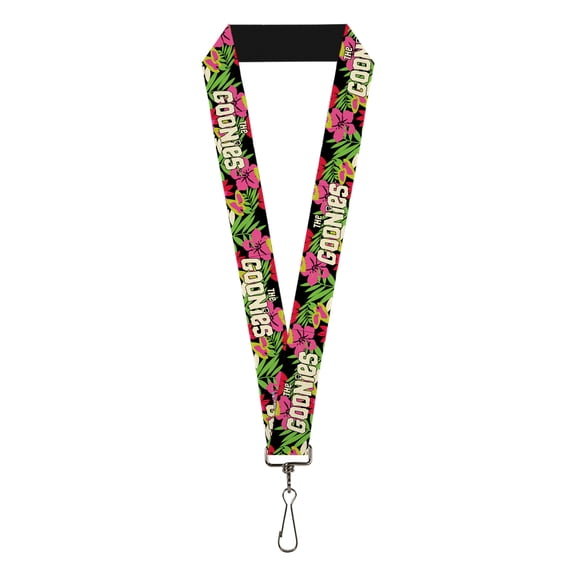 The Goonies Lanyard, The Goonies Title Logo Hawaiian Shirt Print Black Pinks, Elastic