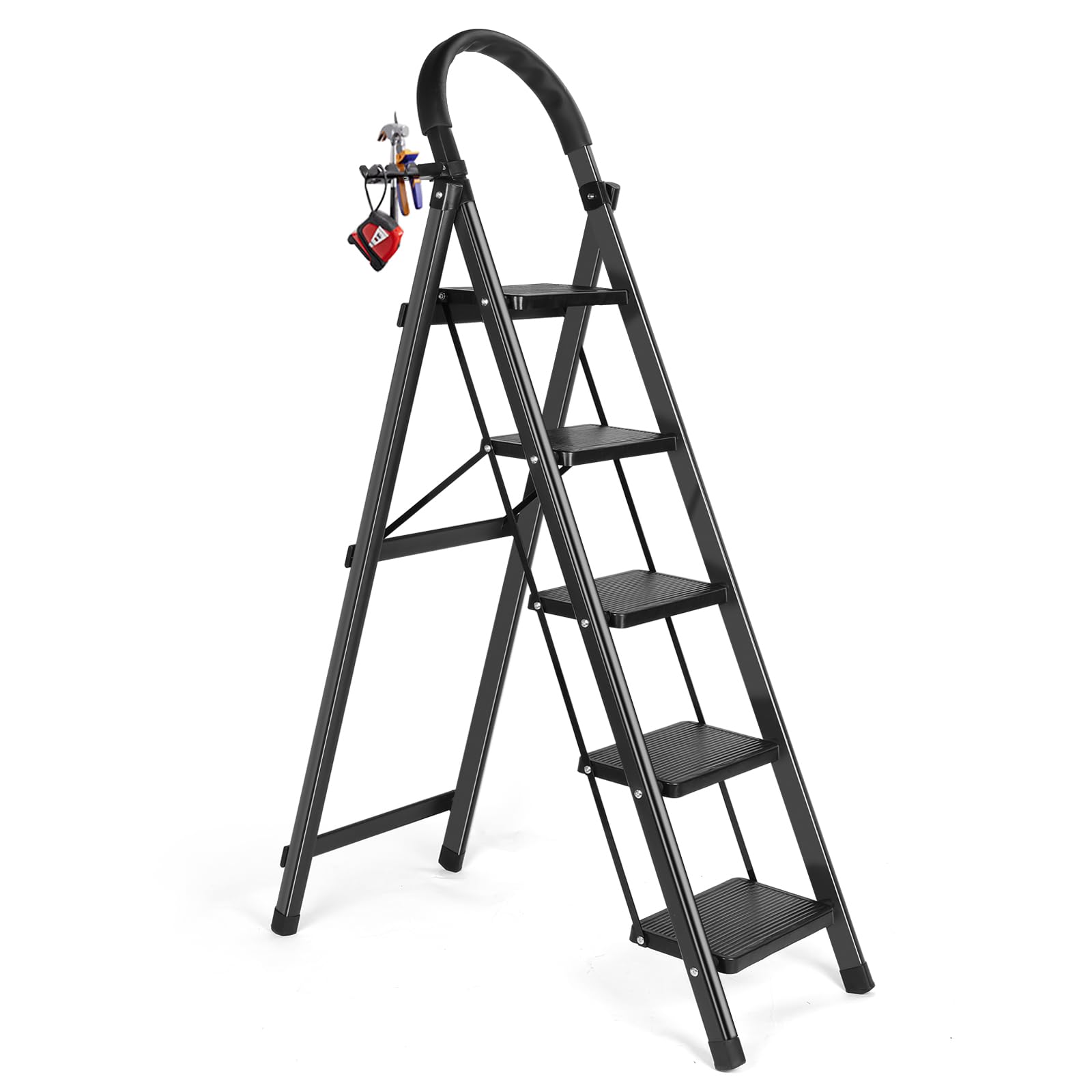 Liferecord 5-Step Folding Ladder with Cushioned Handle photo 1