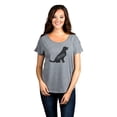 thumbnail image 2 of Thread Tank Labrador Dog Silhouette Women's Relaxed Slouchy Dolman T-Shirt Tee Heather Grey 2X-Large, 2 of 4
