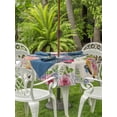 thumbnail image 3 of Outdoor Tablecloths with Umbrella Hole & Zipper, Spring Gnomes Round Tablecloth 54 Inch, Vintage Botanical Blossom Rose Leaves Waterproof Table Cloth, Patio/Pool/Picnic Table Covers, 3 of 8