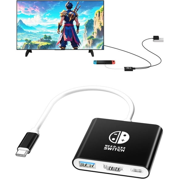 Nintendo Switch Docking Station - 4K HDMI TV Dock for Switch/OLED, Slim Portable Design, PD Charging, USB-C Hub for Laptops & Steam Deck