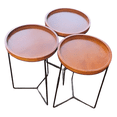 thumbnail image 5 of Vigoro Triangle Base Wood Top Plant Stand 19" - 3 Pack, 5 of 6