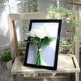 thumbnail image 4 of Ramo de rosas artificiales blancas con jarrón, ramo de peonía rosa de seda falsa con tarro de vidrio, cuerda para el hogar, propuesta de boda, decoración del hogar y el mejor regalo (blanco),Blanco, 4 of 7
