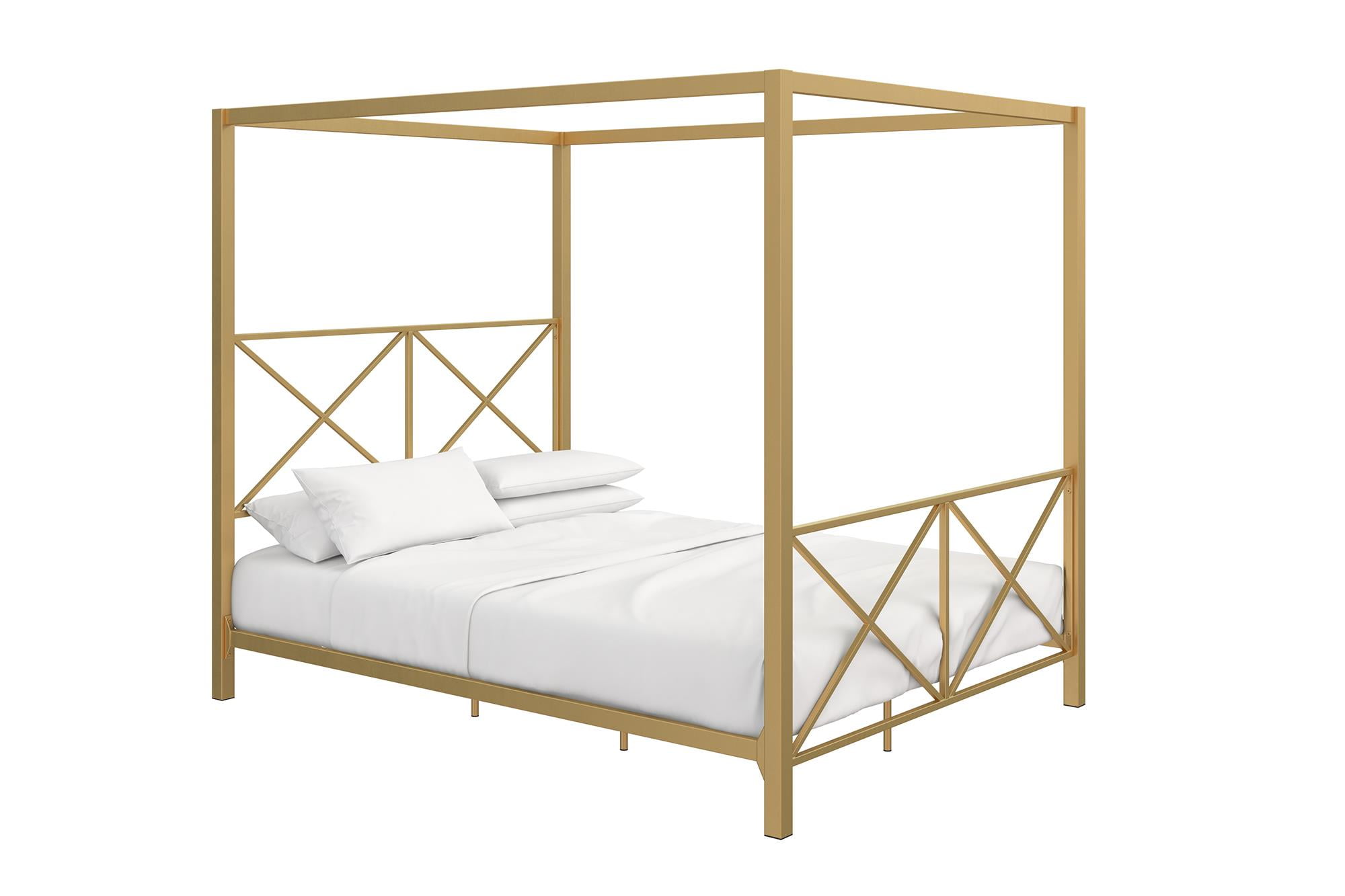 DHP Rosedale Metal Canopy Bed, Queen Size, Gold - Walmart.com