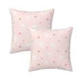 thumbnail image 1 of DouZhe Velvet Decorative Throw Pillow Covers Set of 2, Soft Square Cushion Cover with Invisible Zipper Cute Rabbit Strawberry Hearts Printing, 16"x16", 1 of 6