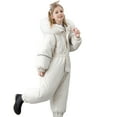thumbnail image 4 of YunPes Girls' Ski Suit Hooded and Plush Thick Outerwear Jumpsuit Toddler Jumpsuit, 4 of 8
