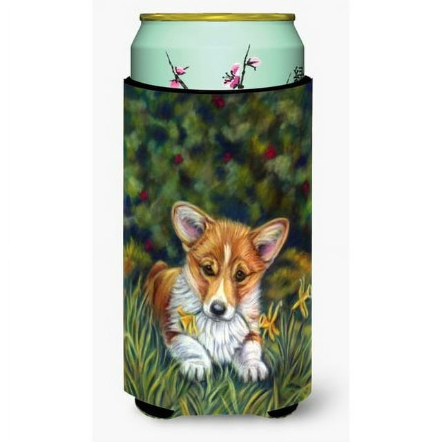 Corgi Pup And Daffodils Tall Boy Beverage Insulator Hugger 7300Tbc