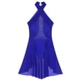 thumbnail image 6 of Oyolan Womens Lyrical Ballet Dance Leotard Sleeveless Halter Neck Dress Modern Contemporary Dancewear Blue M, 6 of 7