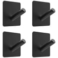 thumbnail image 1 of Ganchos adhesivos para toallas para colgar – Ganchos de pared impermeables de acero inoxidable negro mate con cintas adhesivas fuertes – Ganchos para baño, dormitorio, cocina – Paquete de 4, 1 of 8