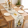 thumbnail image 3 of Table Runner 48 Inches Long for Kitchen Dining, Yellow Gnomes Dresser Scarf Farmhouse, Dining Table Decorations for Wedding/Parties, Spring Floral Bees Daisy Branches Watercolor 13 x 48 In, 3 of 8