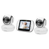 Motorola MBP36S-2 Dual Camera 3.5 Inch Color Screen Video Baby Monitor with Remote Pan, Tilt, and Zoom, Two-Way Audio, and Room Temperature Display (New Open Box)
