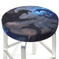 thumbnail image 3 of Balery Black And Blue Lightning Dragon Fundas de asiento para taburete de bar redondo de tela de terciopelo ajustables que protegen de arañazos y manchas para sillas de 14 a 17 pulgadas.-13 inch, 3 of 7