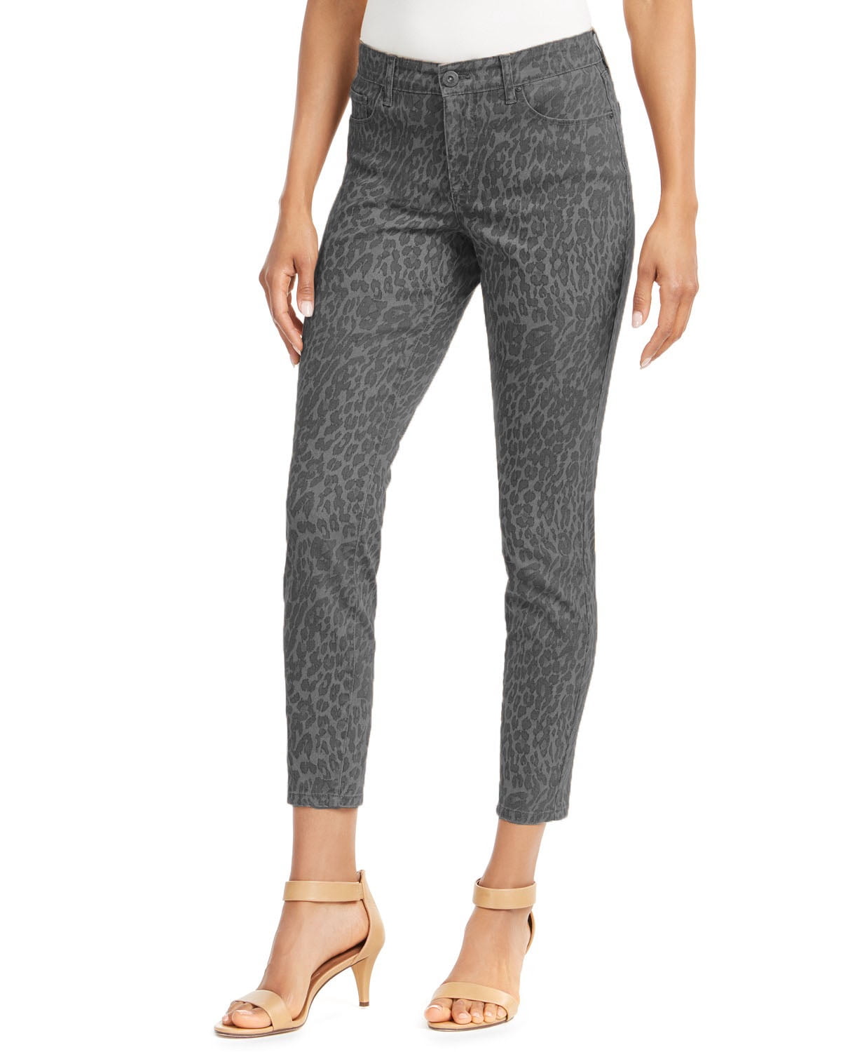 Curvy-Fit Skinny Printed Jeans Med 