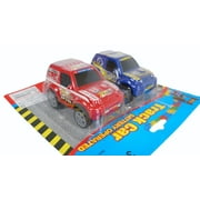 Set of 2 Racing Track Replacement Cars Battery Operated Blue Red Sports Truck Fast with Decal