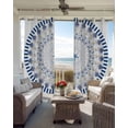 thumbnail image 2 of Ocean Starfish Blackout Curtains for Bedroom/Living Room, Thermal Insulated Kitchen Curtains, Blue Coastal Coral Shells Beach Conch Grommet Darkening Window Treatment Drapes 52"x63"x2, 2 of 8