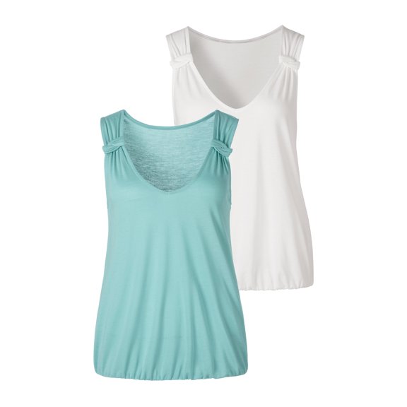 LASCANA Women's 2 Pk Knot Detail Tops Ties