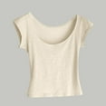 thumbnail image 2 of ZQUUVOU Women's T-Shirts Loose Fit Cap Sleeve Crew Neck Casual Tank(Beige,XL), 2 of 3