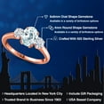 thumbnail image 2 of Gem Stone King 18K Rose Gold Plated Silver Ring Aquamarine Moissanite (1.66 Cttw), 2 of 7