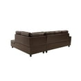 thumbnail image 6 of 3 Pc Sectional Sofa Set, (Brown) Faux Leather Right -Facing Chaise With Free Storage Ottoman, 6 of 6