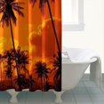 thumbnail image 4 of Palm Tree Sunset View Shower Curtain 72x72, Hawaii Beach Scene, Quick-Dry Polyester Fabric with Hooks for Boho Bathroom, 4 of 5