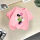 thumbnail image 3 of Linda camiseta de algodón de verano para niños de Minnie, linda camiseta de cuello redondo informal de moda para niños y niñas con dibujos animados de Disney, ropa para niños, 3 of 5