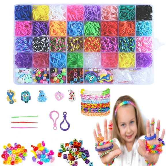 Rubber Band Bracelet Kit,  32 colors  Loom Rubber Band,Loom Bands Refill Kits for Children Boy Girls 8-12  Gift DIY Friendship Bracelets