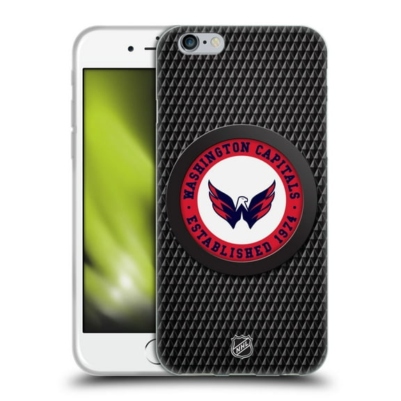 Head Case Designs Officially Licensed NHL Washington Capitals Puck Texture Soft Gel Case Compatible with Apple iPhone 6 / iPhone 6s