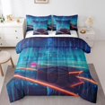 thumbnail image 1 of YST 7 Pieces Racing Car Bed Sets Twin Speed Sports Car Comforter And Sheets - Extreme Sports Bed In A Bag For Kids Teens Adult, Automobile Vehicle Comforter Blue Bedding Sheet Set Pillowcase, 1 of 1