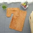 thumbnail image 2 of Mefallenssiah 3Pc Bathroom Set Rug Contour Mat toilet Lid Cover Plain Solid Color Bathmats, 2 of 3