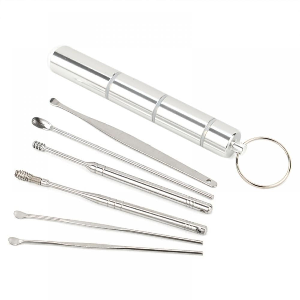 6pcs/set Earwax Picker Kit Stainless Steel Earpick Wax Remover Curette Ear Pick Cleaner Ear Cleaner Spoon Care Ear Clean Tool