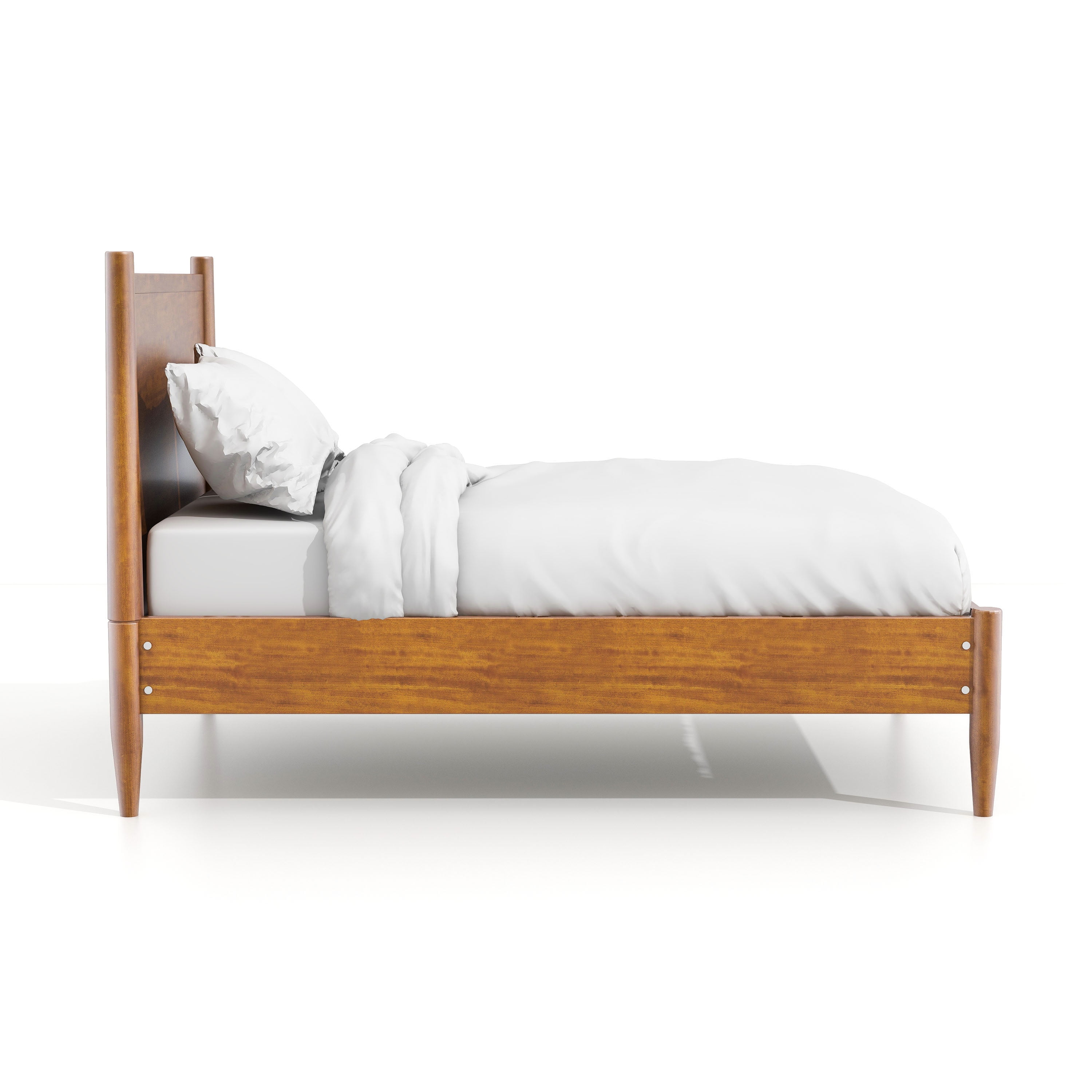 Furniture of America Solid Wood Queen Platform Bed with 10-Inch Memory Foam Mattress, Oak