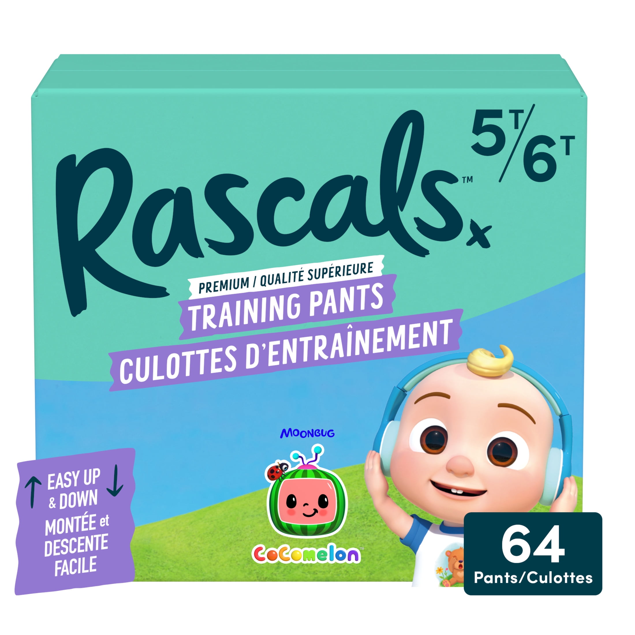 Rascals CoComelon Absorbent Potty Training Pants, Size 5T-6T, Carton, 64 Count