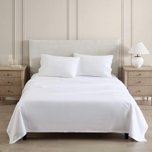 - Twin Size Sheets Set, Crisp & Tailored Cooling Sheets with a Smooth Cotton Percale Lightweight Feel - Bed Sheets with Matching Pillowcase & Fitted Sheet (Lilly Pond Leaf Beige)
