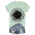 thumbnail image 2 of Green Women's Short Sleeve T-shirt, Women'S Sunflowers Short Sleeve T Shirts Vintage Cute Graphic Crew Neck Summer Casual Tops,Women's Short sleeve T-shirt 3XL, 2 of 4