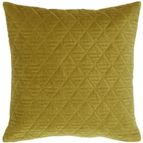 Peppermint Home Diamond Quilted Decorative Velvet Throw Pillow Cover, 20"x 20", Mustard