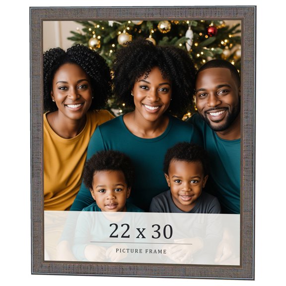22x30 Frame Blue Kingsley Pewter Solid Wood Picture Frame Width 0.75 Inches |Interior Depth 0.5