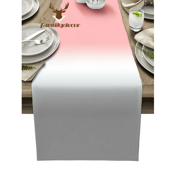 Pink White Grey Gradient Ombre Table Runner Home Wedding Table Flag Mat Centerpieces Decoration Party Dining Long Tablecloth