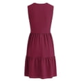 thumbnail image 6 of Oplxuo Summer Dresses for Women V Neck Sleeveless Sundresses Button Down Casual Dresses Ruffled Hem Midi Dress for Beach, 6 of 6