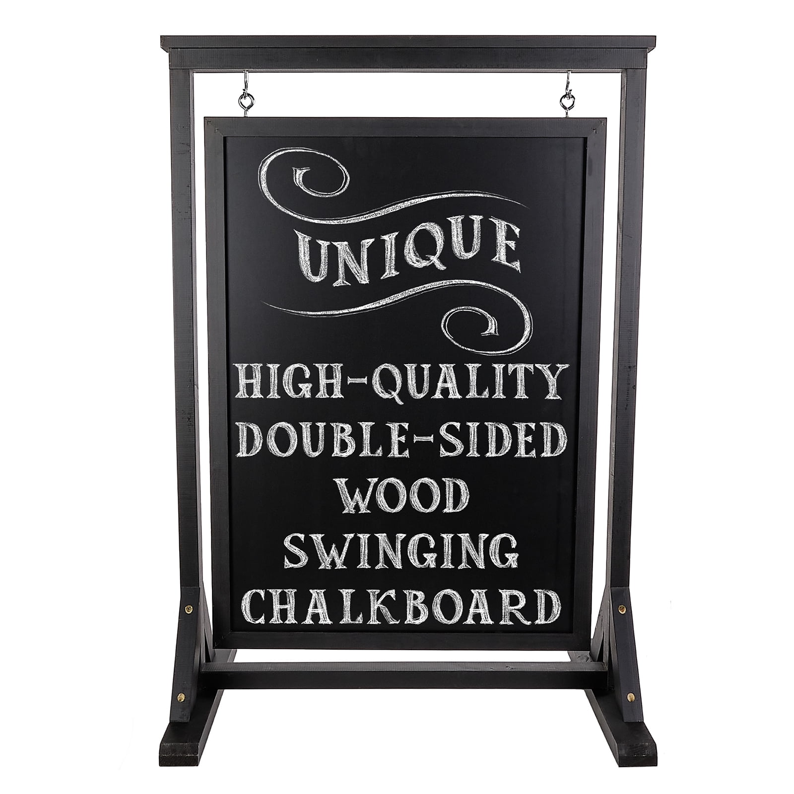 Sidewalk Display Sign Black Chalkboard 36 X 24 Double Side White Wood Frame
