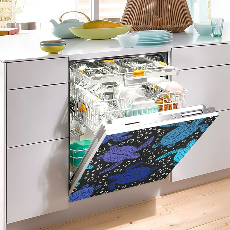 Turtle Marine on Blue Dishwasher Magnet Cover Magnetic Dishwasher