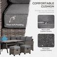 thumbnail image 4 of Outsunny Patio Furniture Sectional Sofa w/ Ottomans & Table, Gray, 4 of 8