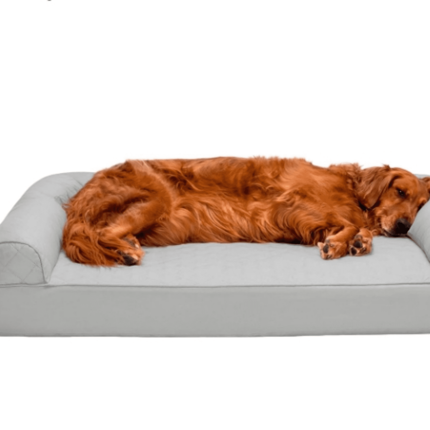 Furhaven Orthopedic Dog Bed for Large Dogs w/ Removable Bolsters & Washable Cover, For Dogs Up to 95 lbs - Quilted Sofa - Silver Gray, Jumbo/XL