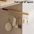 thumbnail image 5 of Telescopic Pull-Out Wardrobe Hanger Hook Rack with 12 U-Shaped Hooks, Space-Saving Underwear & Clothes Storage Organizer for Home Use, Brown, 5 of 7