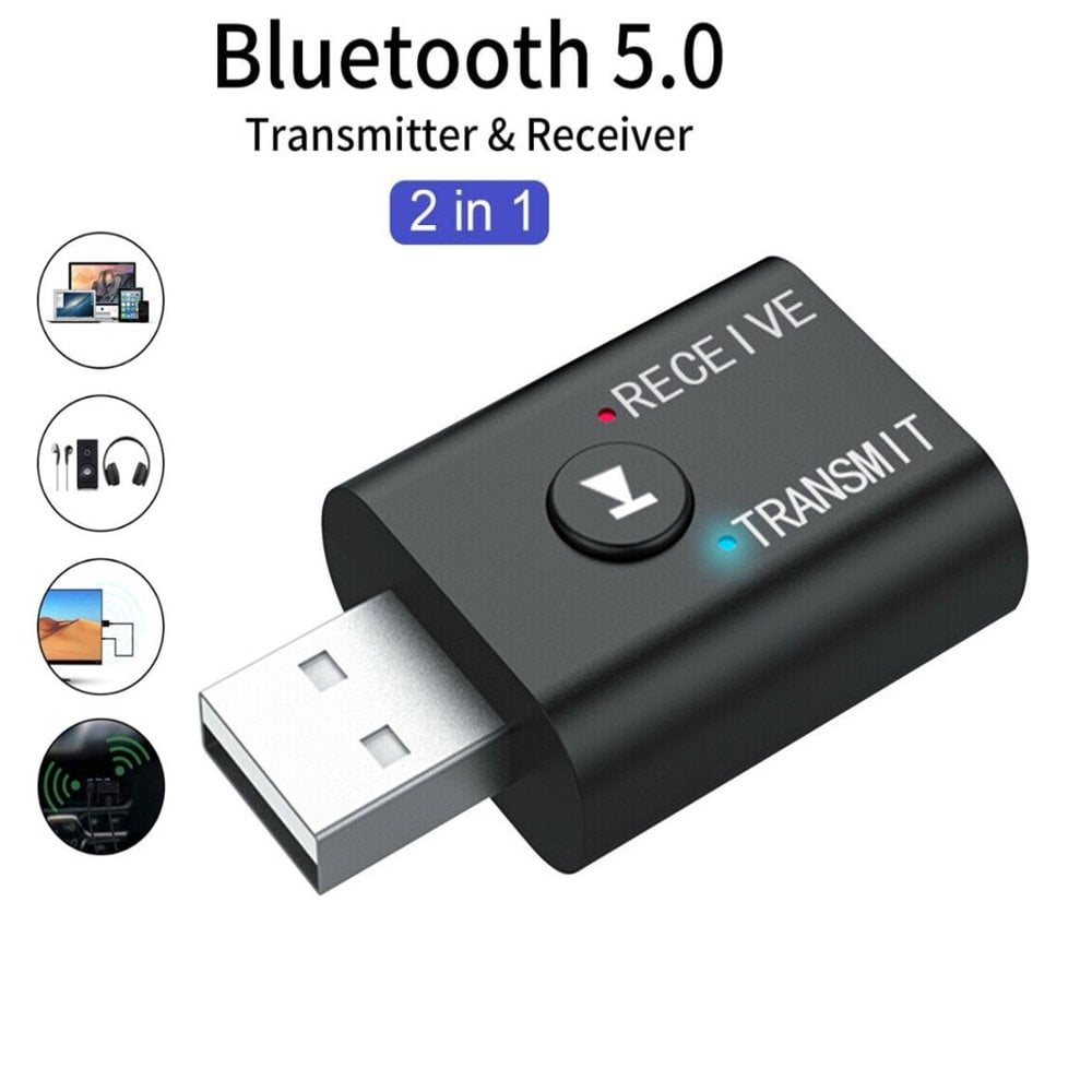 Wireless Audio Transmitter Receiver 3.5mm AUX Adapter for Headphone Laptop TV Computer Plug Play Walmart