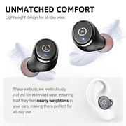TOZO T10 Wireless Earbuds Bluetooth Headphones, 55H, Stereo Bass, App Customize 32 EQ, Wireless Charge, IPX8 Waterproof, 100+ White Noise Tracks, Ergonomic Design, Black