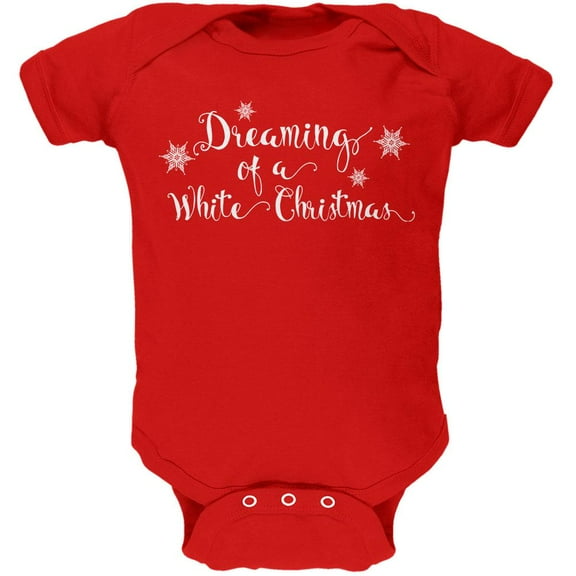 Dreaming of a White Christmas Soft Baby One Piece Red 12 Month