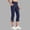 Navy women's capri pants with pockets a1, variant on Women's High Waisted Capri Pants with Pockets Solid Casual Streetwear Activewear Slim Fit Cropped Trousers Summer Beach Lounge Work Yoga Bottoms, Purple L