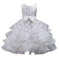 thumbnail image 2 of Xdegoge Princess Dress for Girls Sleeveless Sequin Bodice Layered Ruffle Tulle Skirt Wedding Pageant Gown Bowknot Detail Special Occasion Elegant Appare Size 9 Years, 2 of 6