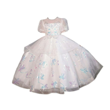 

HTGFGMGW Flower Girl Dresses Flower Girl Dress Lace Applique for Wedding Cap Sleeve First Dress Beaded Pageant Dresses for Girls Dresses for Girls White