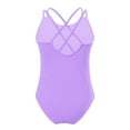 thumbnail image 2 of TiaoBug Kids Girls Camisole Leotards Crisscross Ballet Athletic Gymnastics Unitard Bodysuit Dancewear Lavender 7-8, 2 of 5
